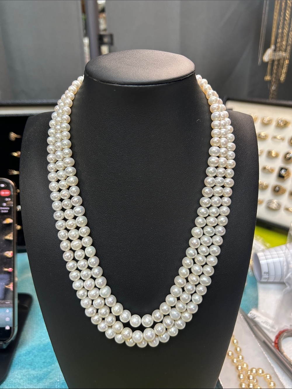 492962 14k pearl 3 strand necklace